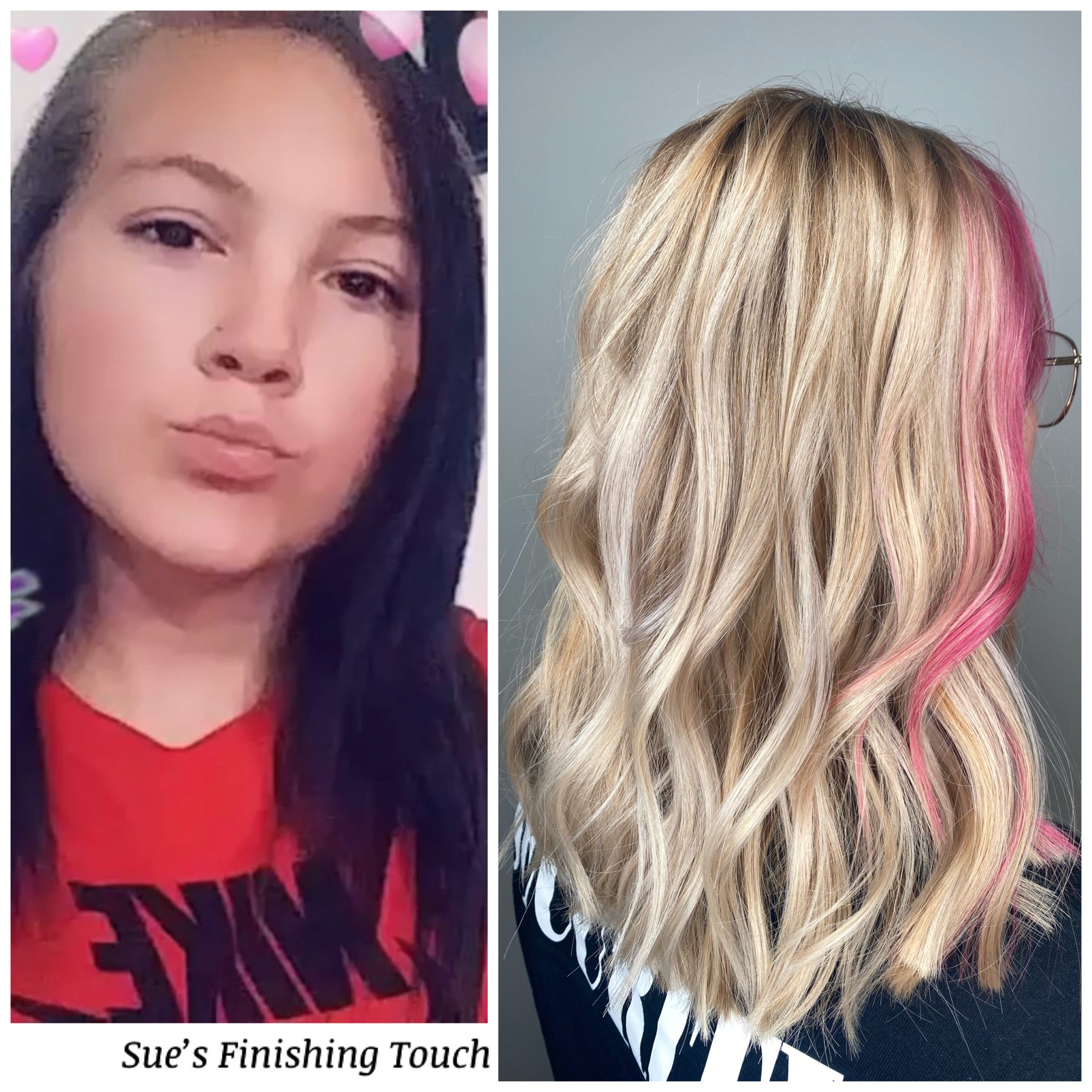 What a difference 2 years make! From black to blonde with a touch of pink, and a lot of patience! Looking fabulous!